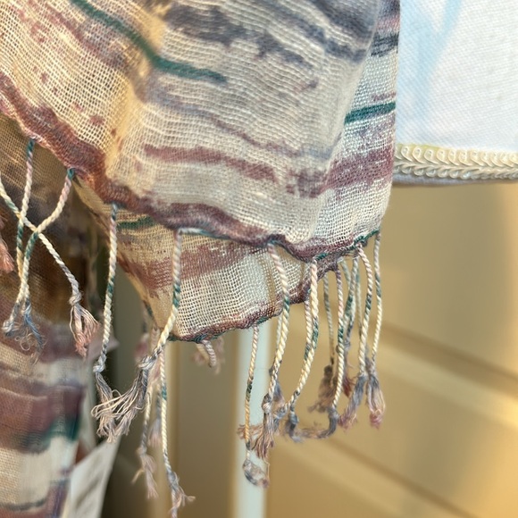 J.Jill Pure Jill Striped Scarf Purple Blue Cream NWT - Picture 6 of 6